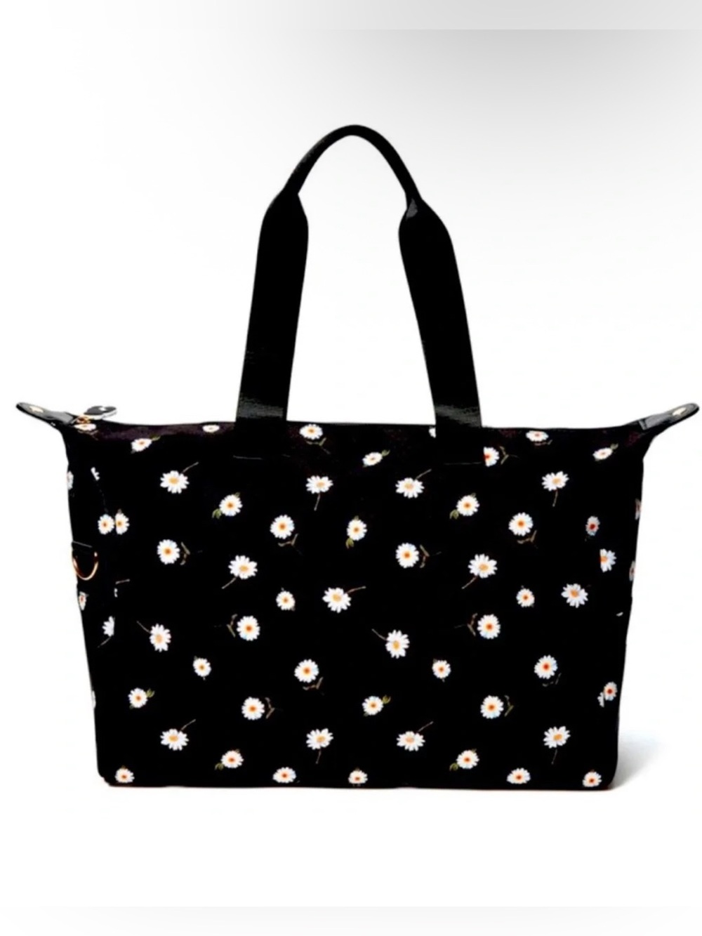 Alice + Olivia Daisy Duffle Bag Black Floral Print Chic Travel Bag